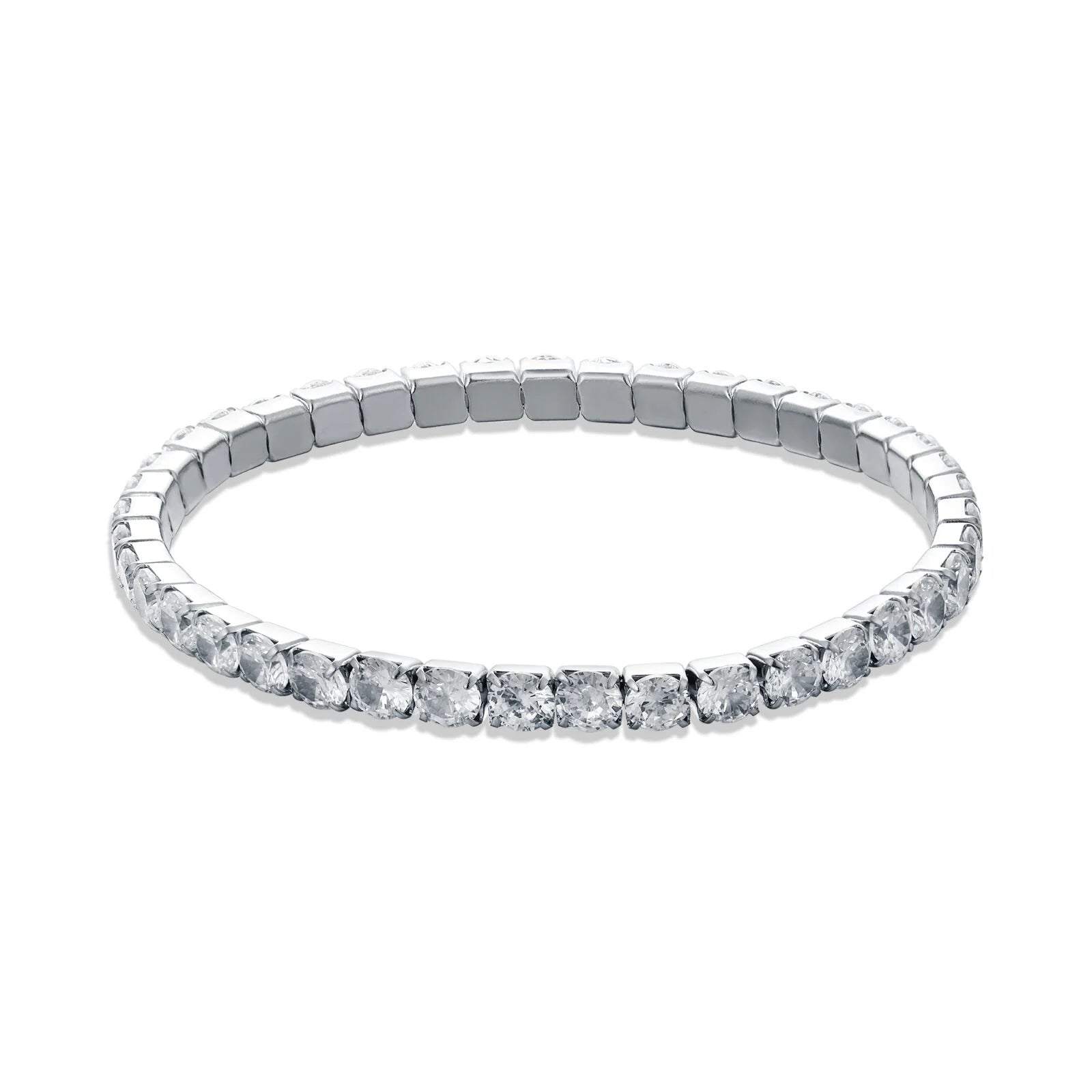 Bracciale tennis donna acciaio Brand silver elastico