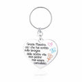 Portachiavi maestra acciaio Brand cuore e disegni