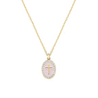 Collana donna Amen croce smaltata placcato oro 18k gold