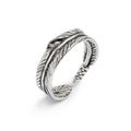 Anello acciaio unisex Marlù a forma di piuma