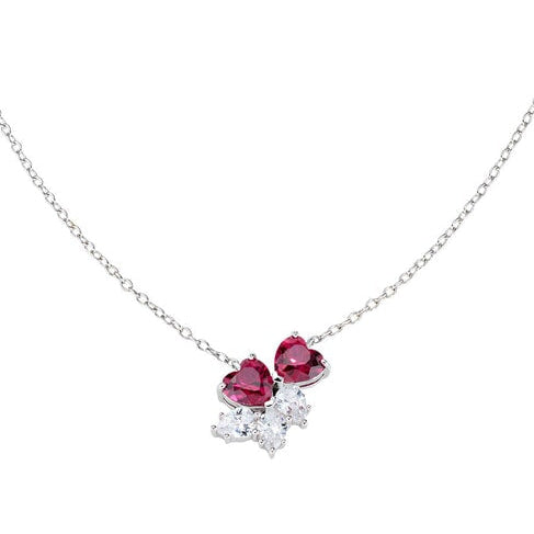 Collana donna Amen in argento con cuori rossi CL2HHBRBZ