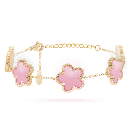 Bracciale donna acciaio Freddy fiori gold