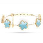 Bracciale donna acciaio Freddy fiori gold
