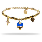 Bracciale donna acciaio Freddy con Campanella e ballerina gold