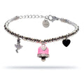 Bracciale donna acciaio Freddy con Campanella e ballerina silver