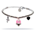 Bracciale donna acciaio Freddy con Campanella e ballerina silver