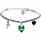 Bracciale donna acciaio Freddy con Campanella e ballerina silver