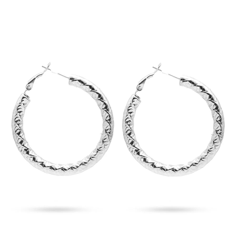 Orecchini donna cerchio Freddy silver 3,5cm