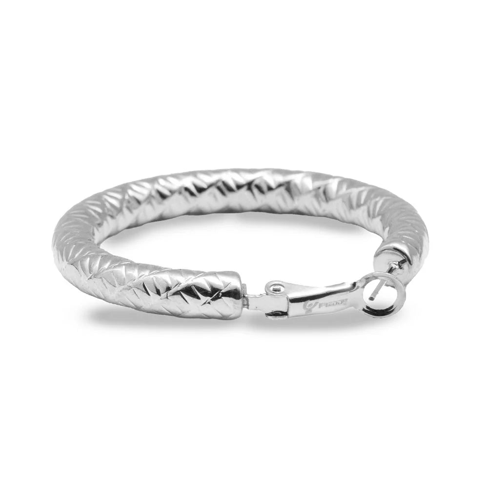 Orecchini donna cerchio Freddy silver. 3,5cm