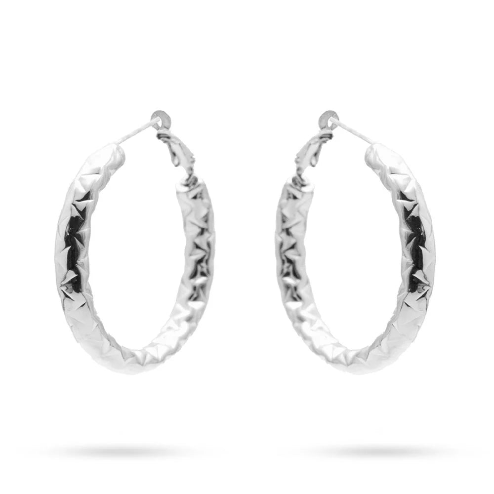 Orecchini donna cerchio Freddy silver. 3,5cm