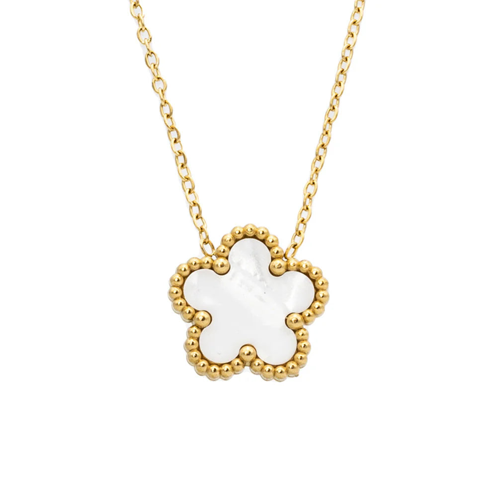 Collana donna acciaio Freddy fiore gold
