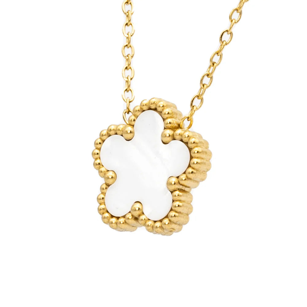 Collana donna acciaio Freddy fiore gold