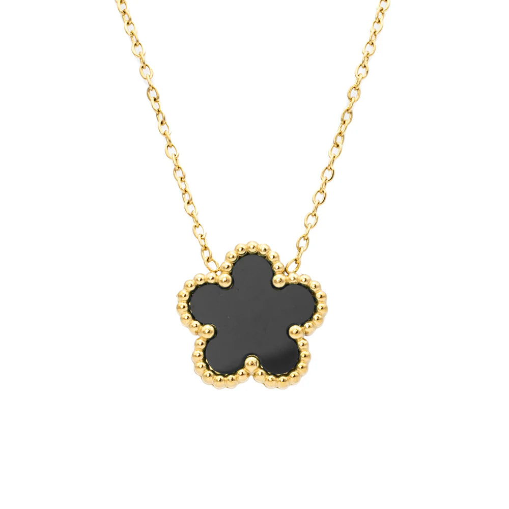 Collana donna acciaio Freddy fiore gold