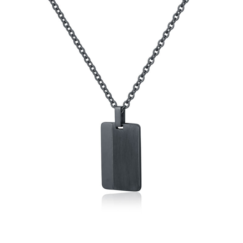Collana acciaio targhetta Brand