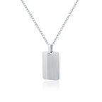 Collana acciaio targhetta Brand