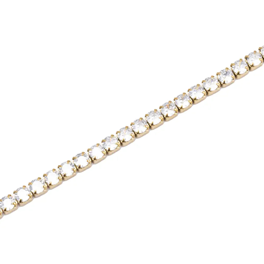 Tennis acciaio Freddy gold con chiusura semplice a catena