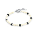 Bracciale acciaio uomo con perline Brand