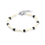 Bracciale acciaio uomo con perline Brand