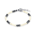 Bracciale acciaio uomo con perline Brand