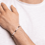 Bracciale acciaio uomo con perline Brand