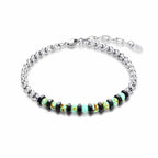 Bracciale acciaio uomo con perline Brand