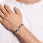 Bracciale acciaio uomo con perline Brand