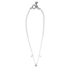 Collana in acciaio con Perle e pendente a quadrifoglio donna  Freddy