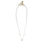 Collana in acciaio con Perle e pendente a quadrifoglio oro donna  Freddy