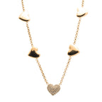 Collana in acciaio con cuori  oro donna  Freddy