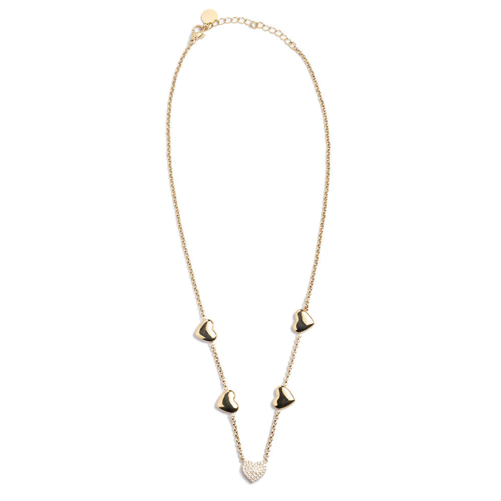 Collana in acciaio con cuori  oro donna  Freddy