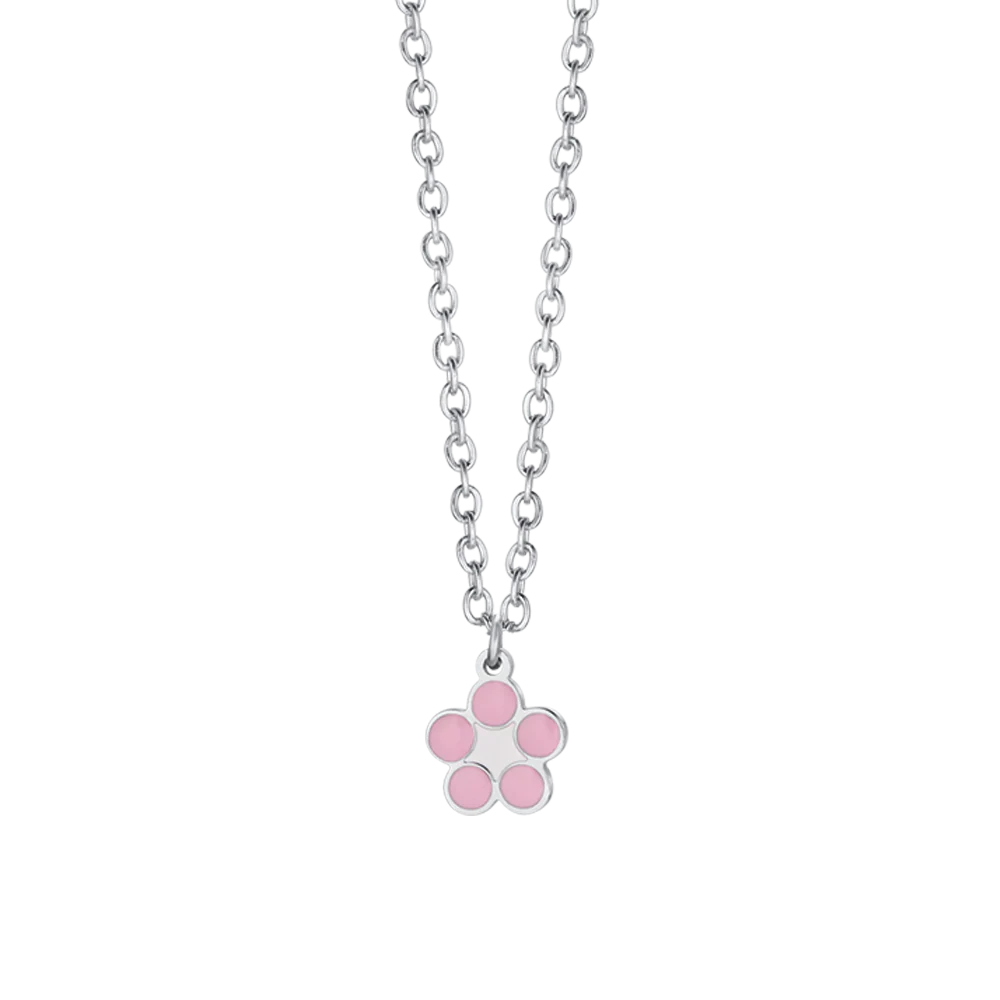 Collana in acciaio bambina Luca Barra con fiore