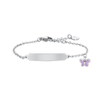 Bracciale in acciaio bambina Luca Barra con  farfalla (personalizzabile)