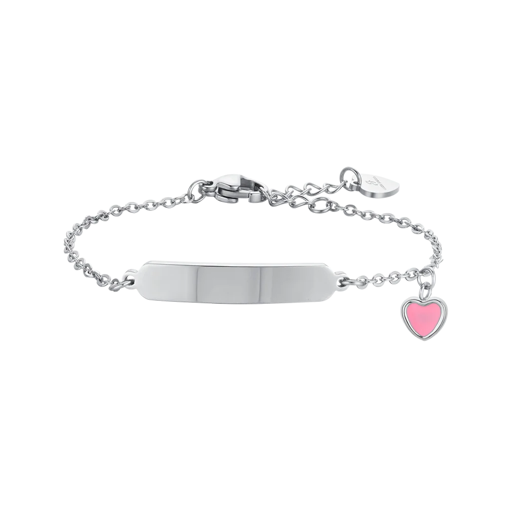 Bracciale in acciaio bambina Luca Barra con cuore