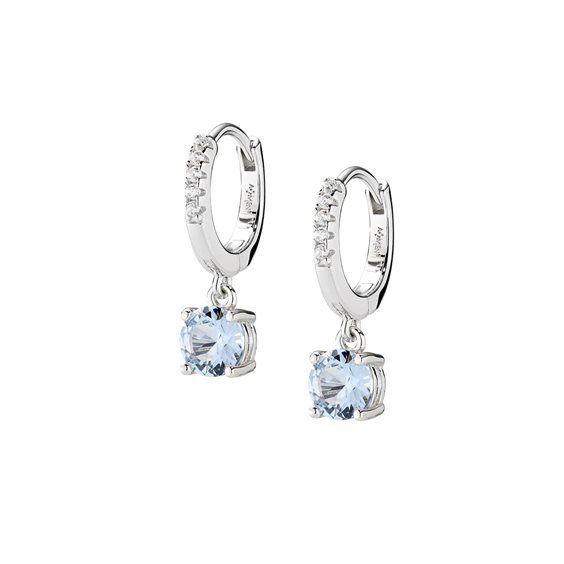 Orecchini donna a cerchio Amen argento con brillante