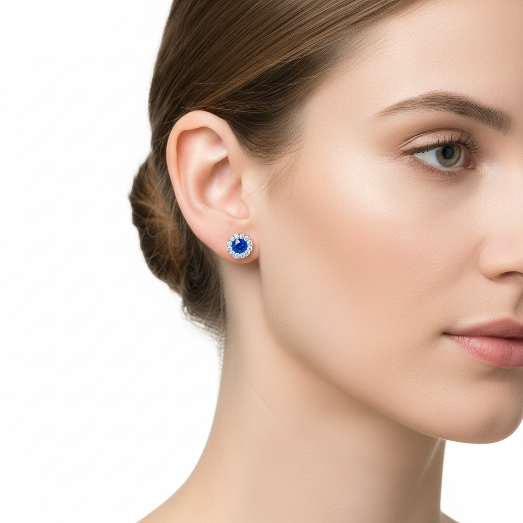 Orecchini donna Amen argento con zircone blu ORLUBBBLZ
