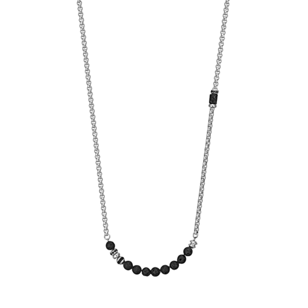 Collana uomo Luca Barra c/pietre laviche