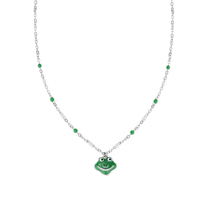 Collana bambina Amen con rana in argento