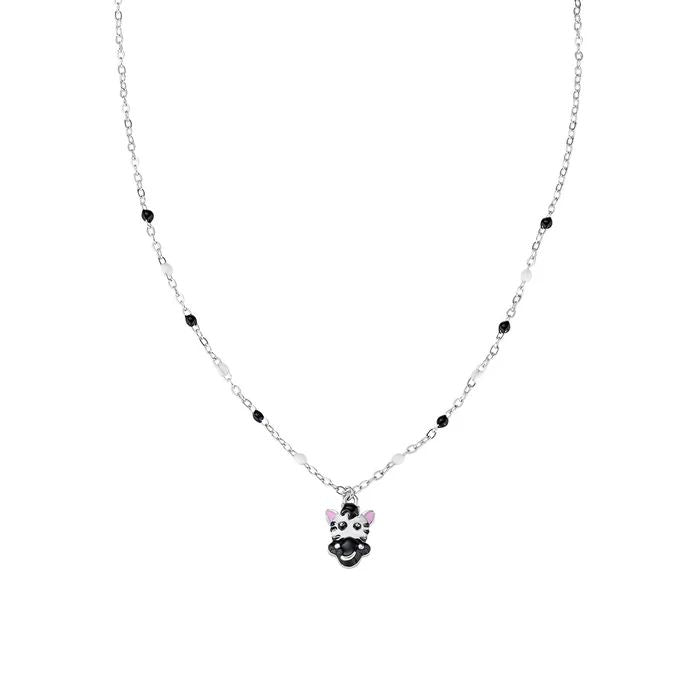 Collana bambina Amen con zebra in argento
