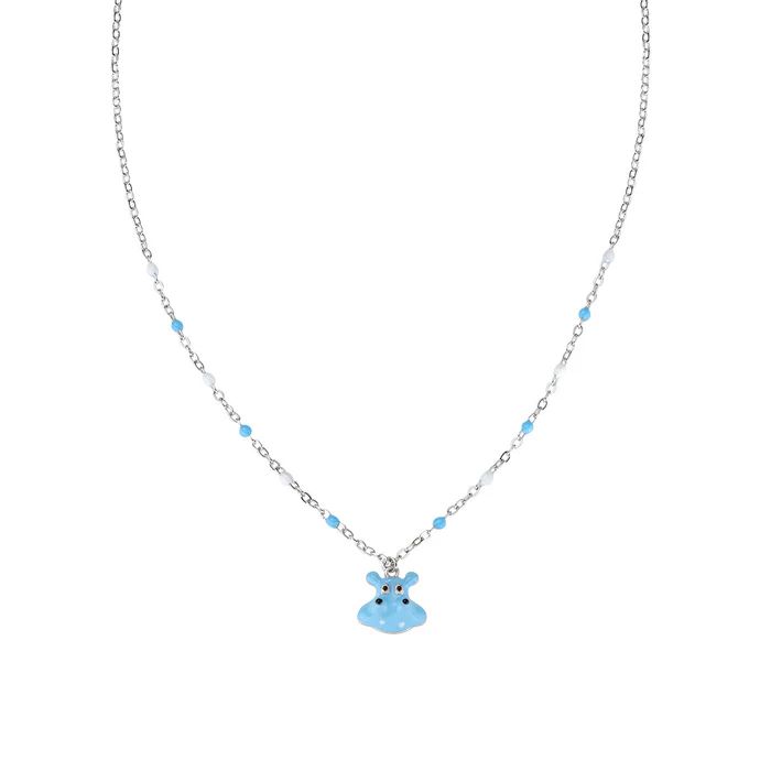Collana bambina Amen con ippopotamo in argento