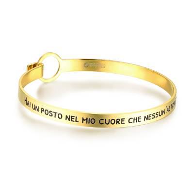 Bracciale acciaio donna Brand oro con dedica 13BG031G