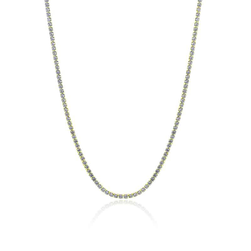 Collana donna acciaio tennis gold Brand