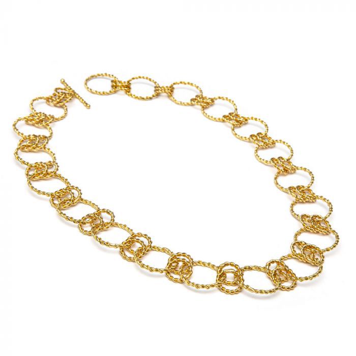 Collana donna ottone cerchi grandi gold Vestopazzo