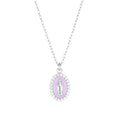 Collana donna Amen con madonnina rosa in argento