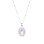 Collana donna Amen con madonnina rosa in argento