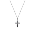 Collana donna argento Amen con croce nera