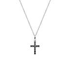 Collana donna argento Amen con croce nera