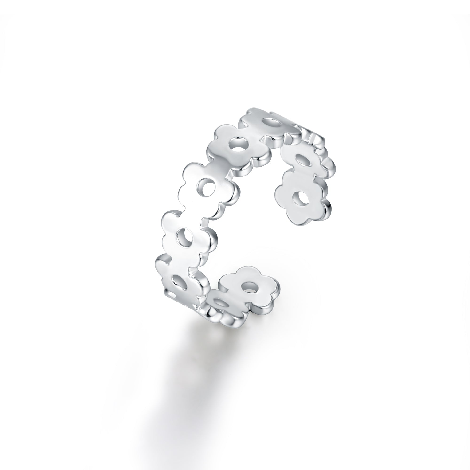Anello bambina acciaio Brand traforato con fiore