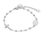 Bracciale acciaio unisex con rosario Brand argento