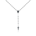 Collana unisex acciaio brand con Rosario nera 53NK013N