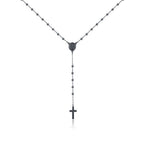 Collana unisex acciaio brand con Rosario nera 53NK013N